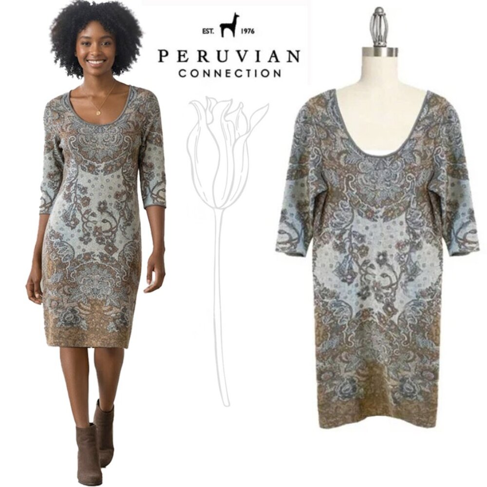 PERIVIAN CONNECTION PIMA Cotton Sweater Dress